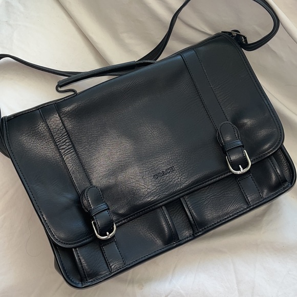 Coach Vintage Metropolitan Brief Black Leather Shoulder Bag 5265